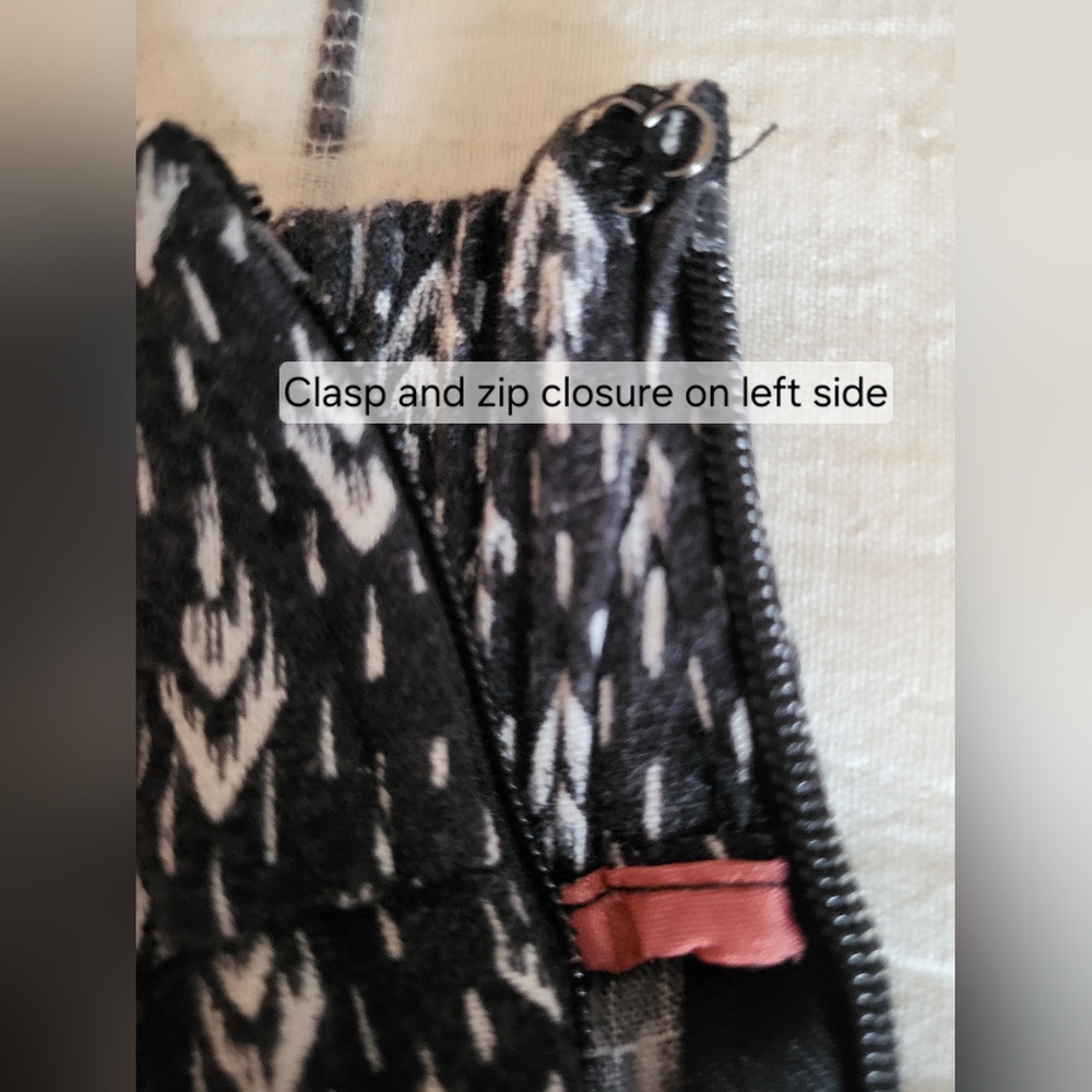 Elevenses By Anthropologie Black & White Ikat Wide-Leg Pants XL - Picture 9 of 16